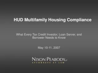 HUD Multifamily Housing Compliance