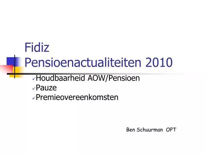 fidiz pensioenactualiteiten 2010
