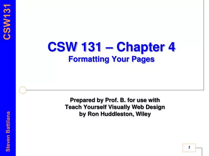 csw 131 chapter 4 formatting your pages