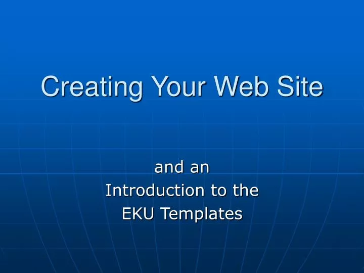 creating your web site