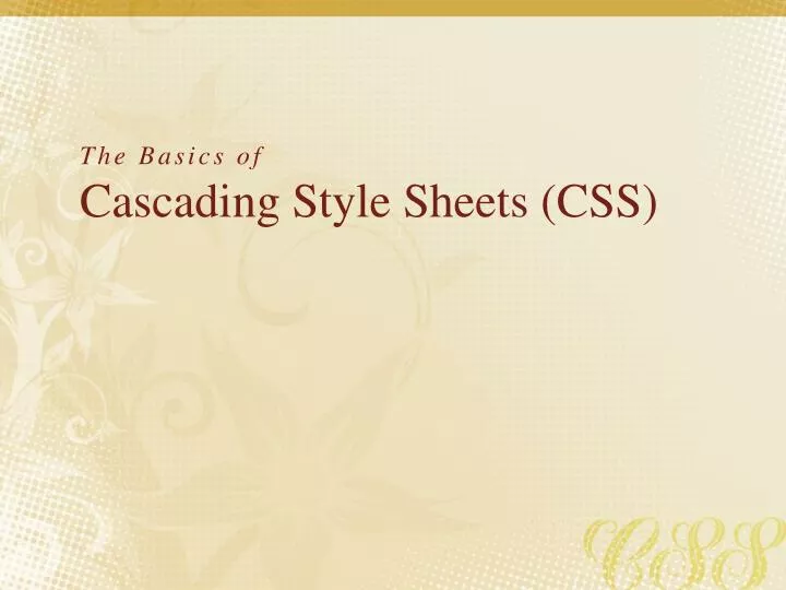 the basics of cascading style sheets css