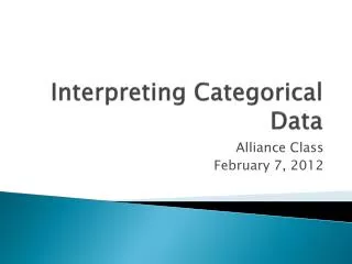 Interpreting Categorical Data