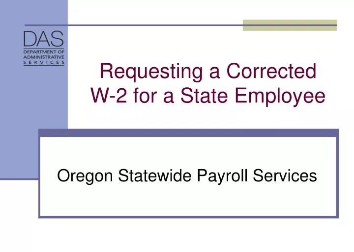 requesting a corrected w 2 for a state employee