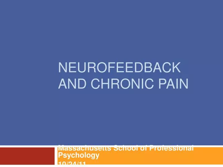 neurofeedback and chronic pain