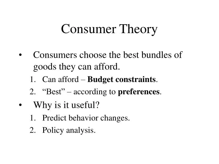 consumer theory