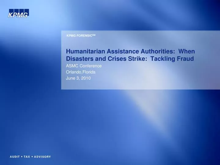 humanitarian assistance authorities when disasters and crises strike tackling fraud