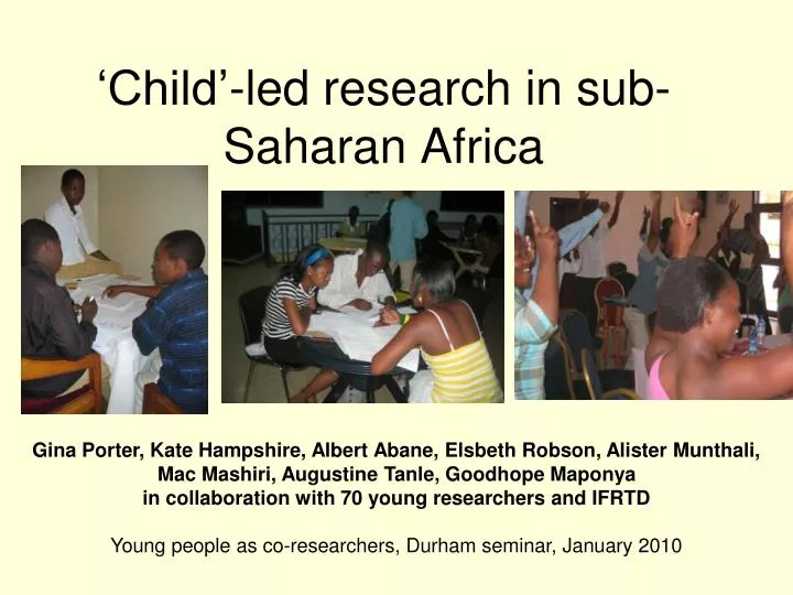 child led research in sub saharan africa