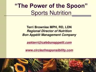 “The Power of the Spoon” Sports Nutrition