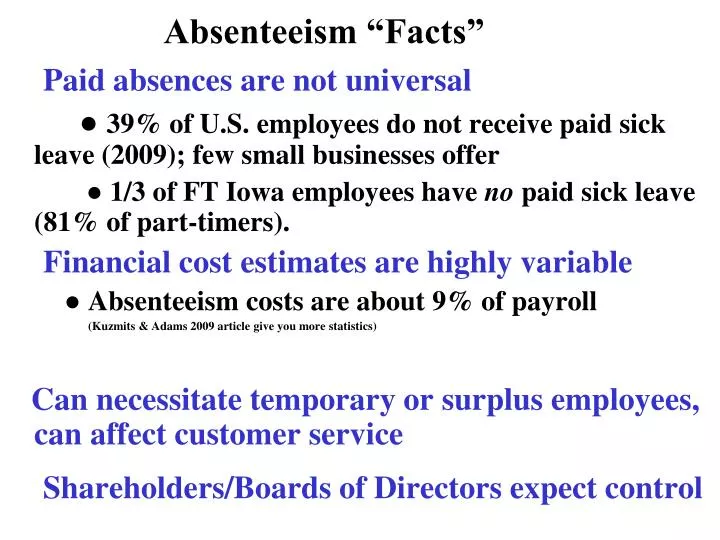 absenteeism facts