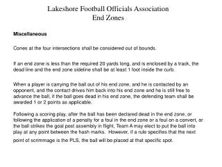 Lakeshore Football Officials Association End Zones