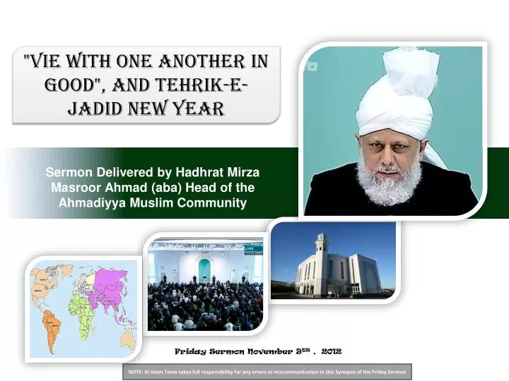 sermon delivered by hadhrat mirza masroor ahmad aba head of the ahmadiyya muslim community