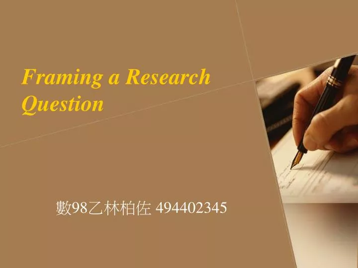 framing a research question