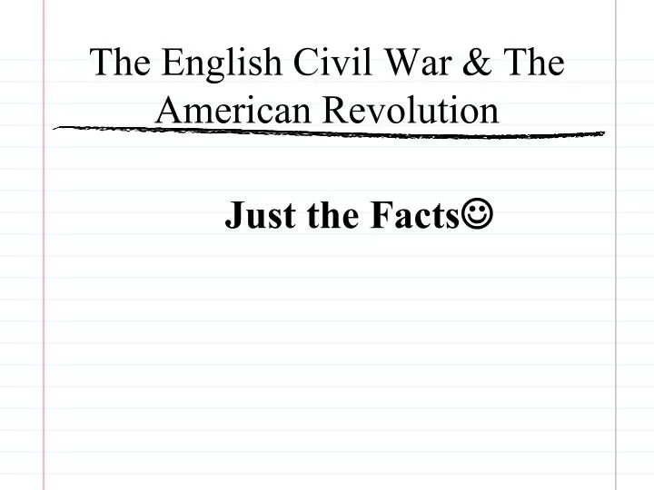 the english civil war the american revolution