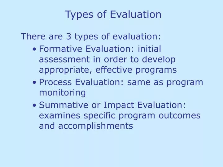 types of evaluation