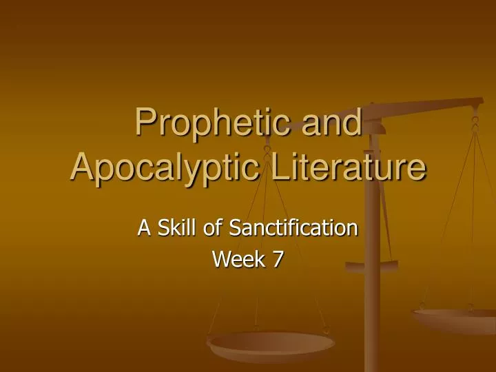 prophetic and apocalyptic literature