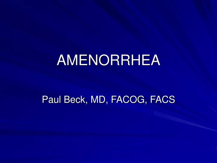 amenorrhea