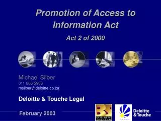 Promotion of Access to Information Act Act 2 of 2000