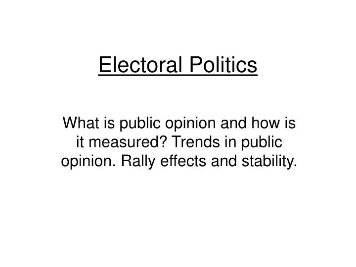 electoral politics