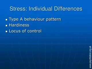 Stress: Individual Differences