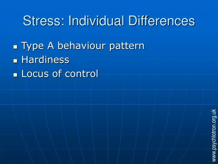 stress individual differences