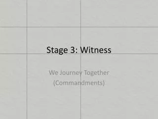 Stage 3: Witness