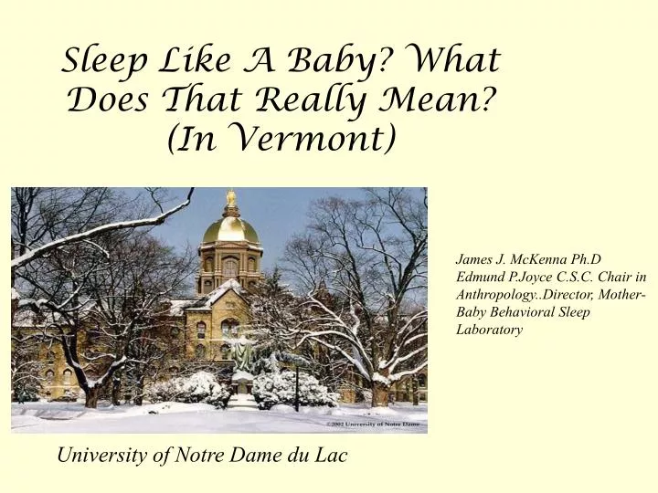 sleep like a baby what does that really mean in vermont