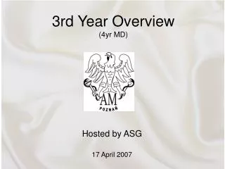 3rd Year Overview (4yr MD)