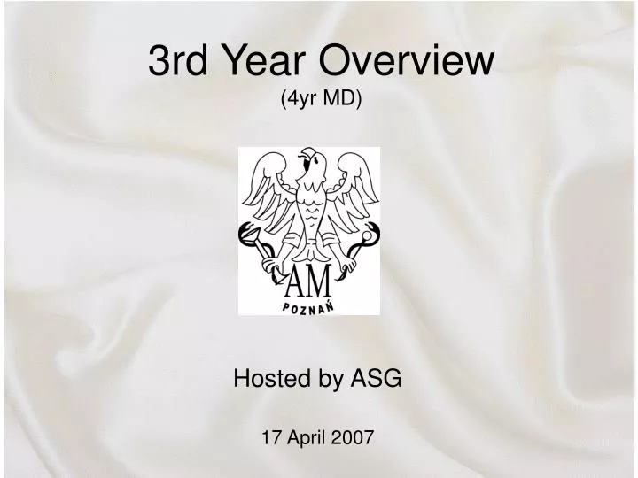 3rd year overview 4yr md