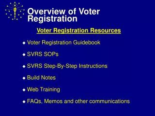 Overview of Voter Registration