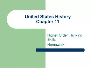 United States History Chapter 11