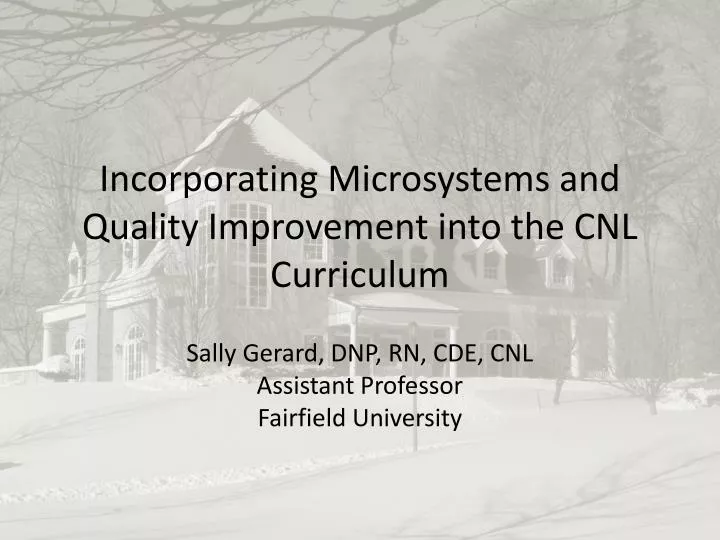 incorporating microsystems and quality improvement into the cnl curriculum