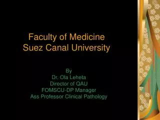 Faculty of Medicine Suez Canal University