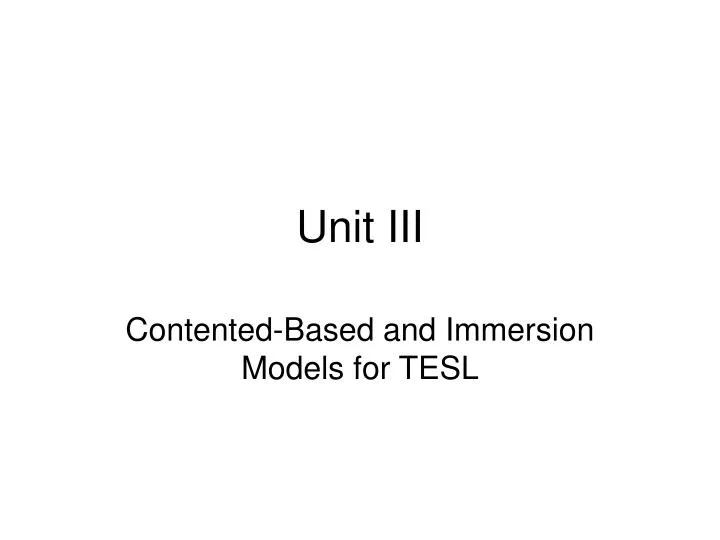 unit iii