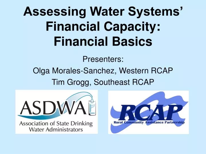 assessing water systems financial capacity financial basics
