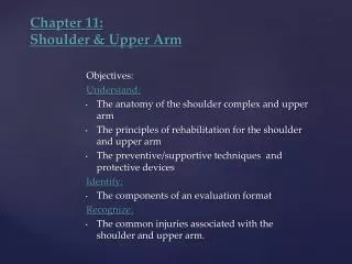 Chapter 11: Shoulder &amp; Upper Arm
