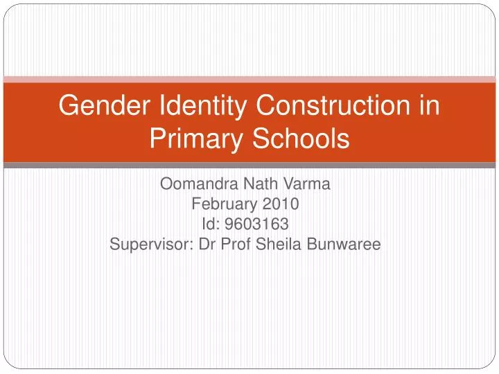 gender identity construction in primary schools
