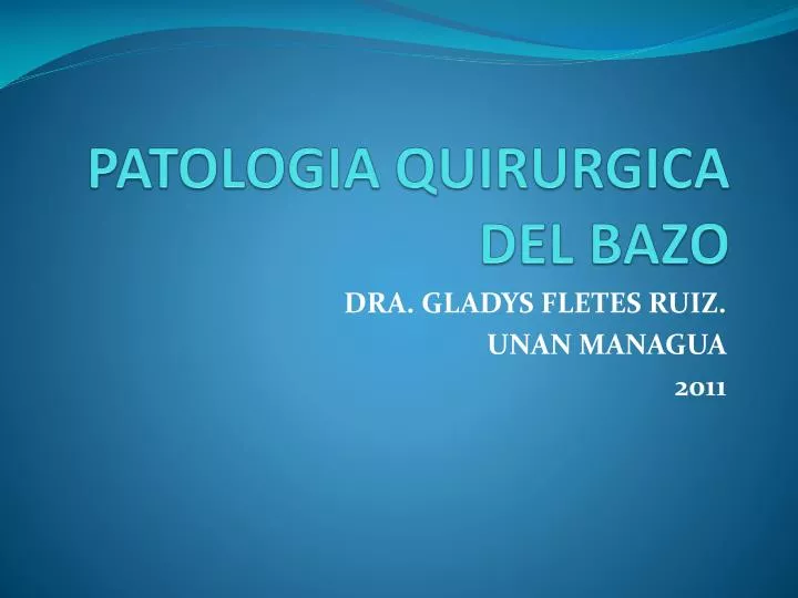 patologia quirurgica del bazo