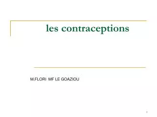 les contraceptions