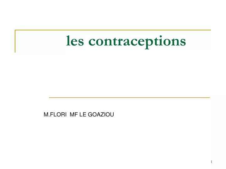les contraceptions