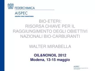 OIL&amp;NONOIL 2012 Modena, 13-15 maggio