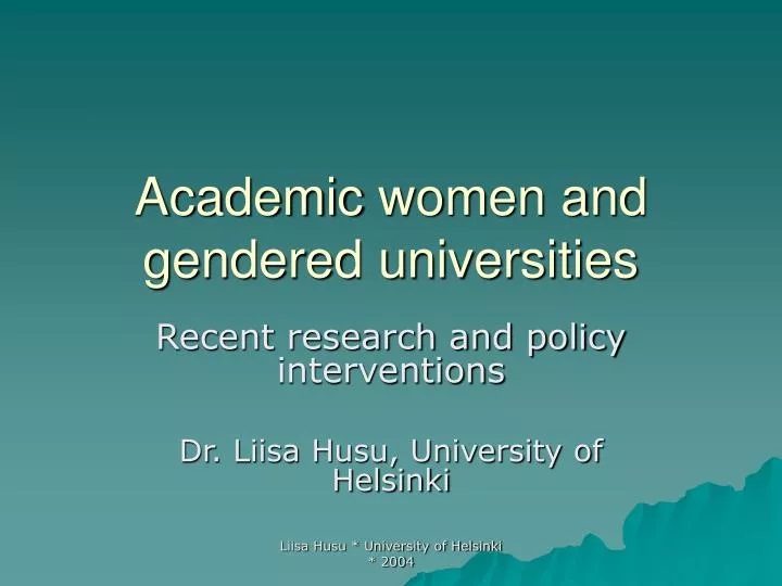 academic women and gendered universities