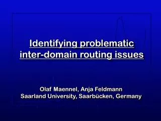 Identifying problematic inter-domain routing issues