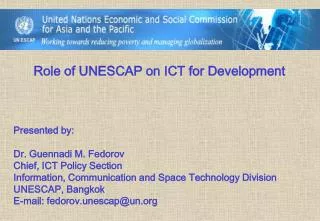 Role of UNESCAP on ICT for Development