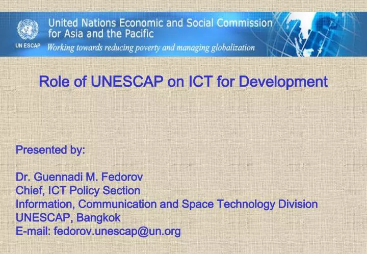 role of unescap on ict for development