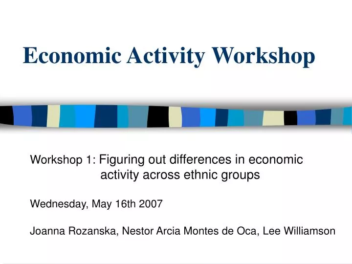 economic activity workshop