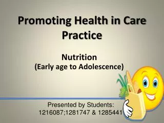Nutrition (Early age to Adolescence)
