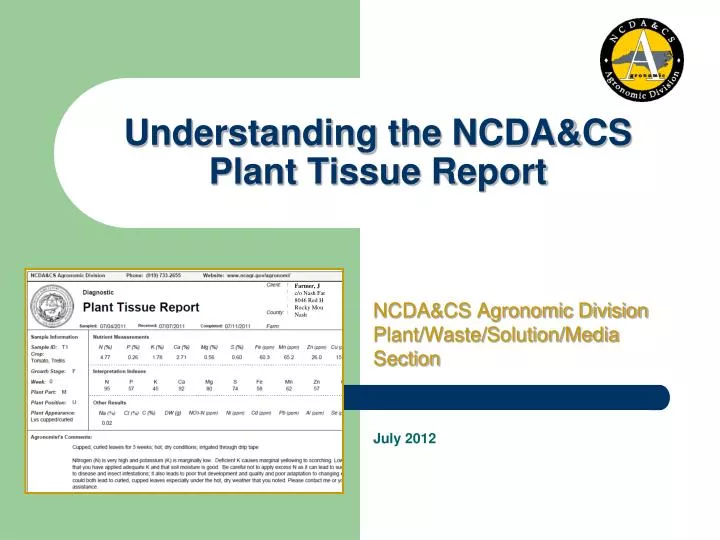 ncda cs agronomic division plant waste solution media section