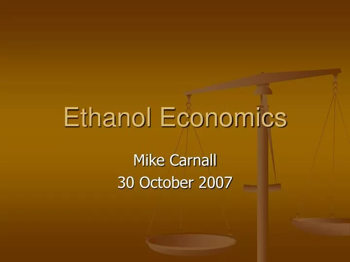 ethanol economics