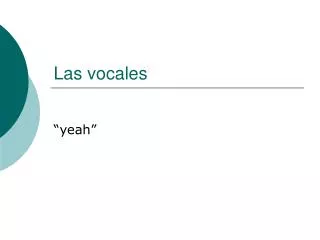 las vocales