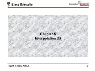 Chapter 8 Interpolation (1)